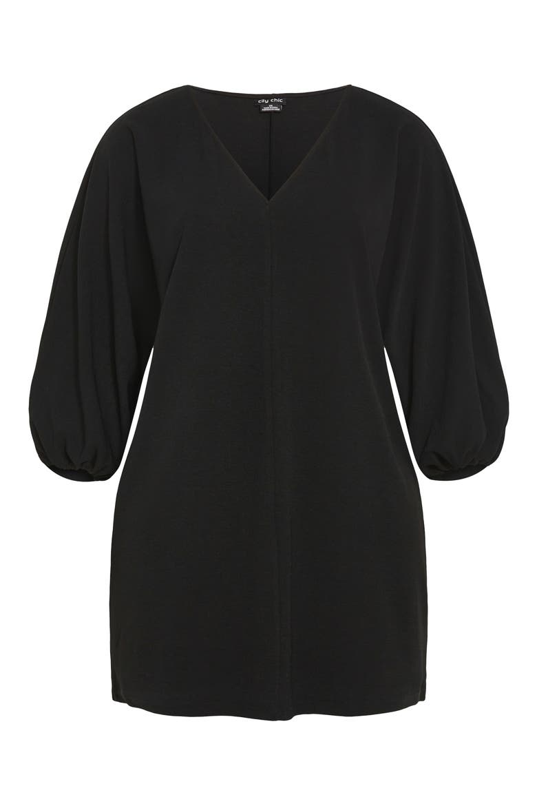 Lilia Balloon Sleeve Minidress, Alternate, color, BLACK