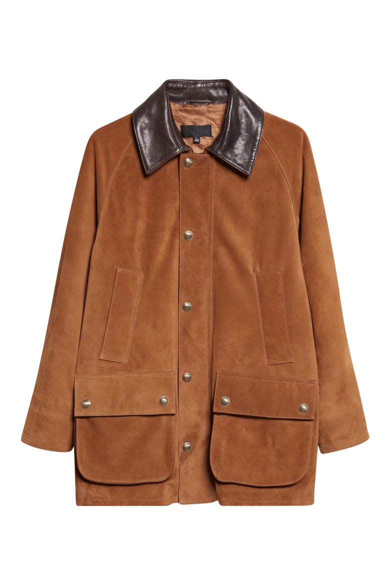 Kedem Leather Suede Parka, Alternate, color, MARTORA