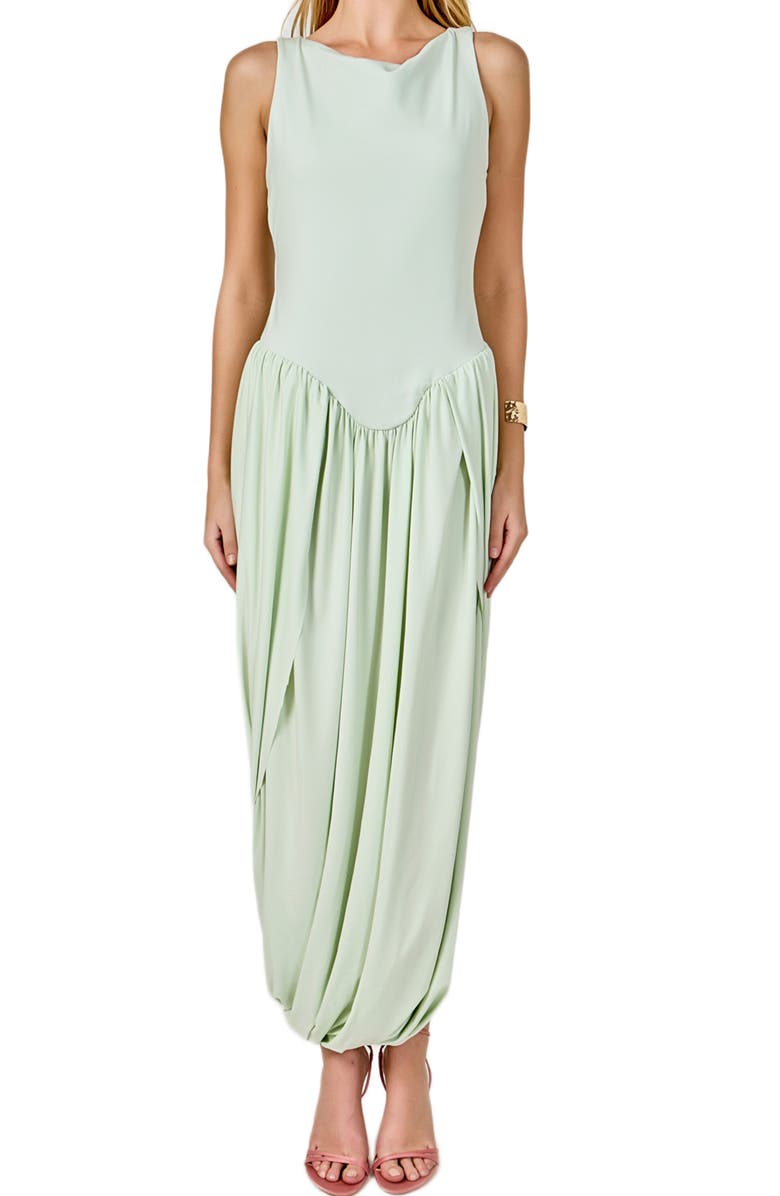 Endless Rose Contrast Sleeveless Flowy Maxi Dress, Alternate, color, Mint
