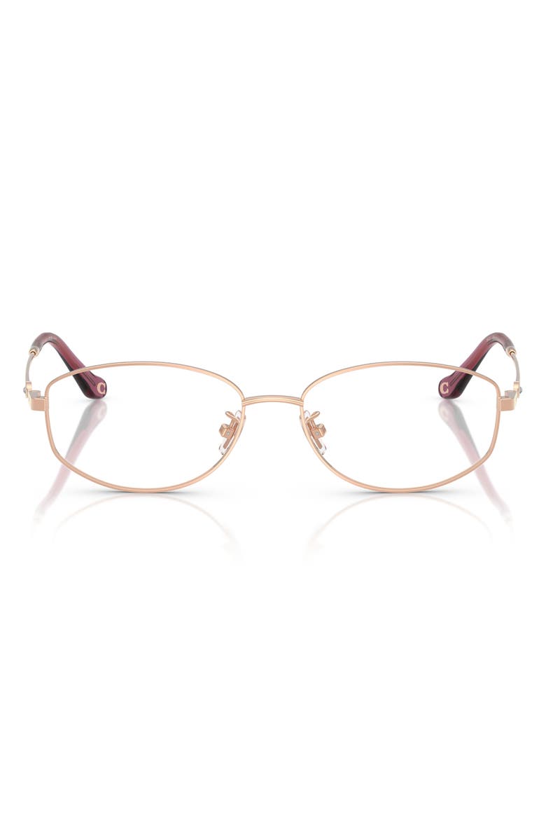 COACH 52mm Pillow Optical Glasses, Main, color, Shiny Blush Gold / Demo Lens