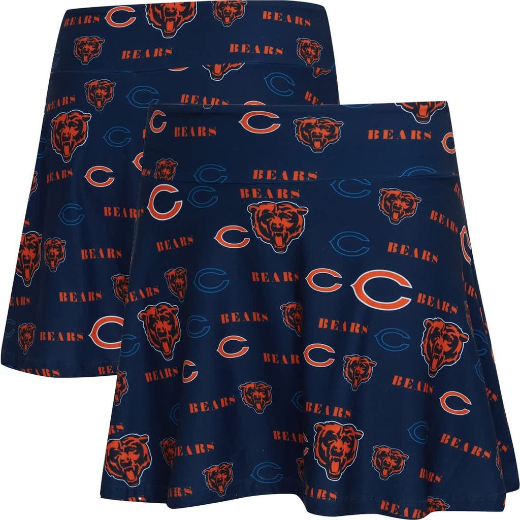 Concepts Sport Navy Chicago Bears Mosaic Allover Print Skort In Multi