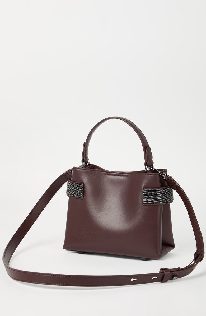 Brunello Cucinelli Small Top-Handle Essence bag, Alternate, color, Burgundy