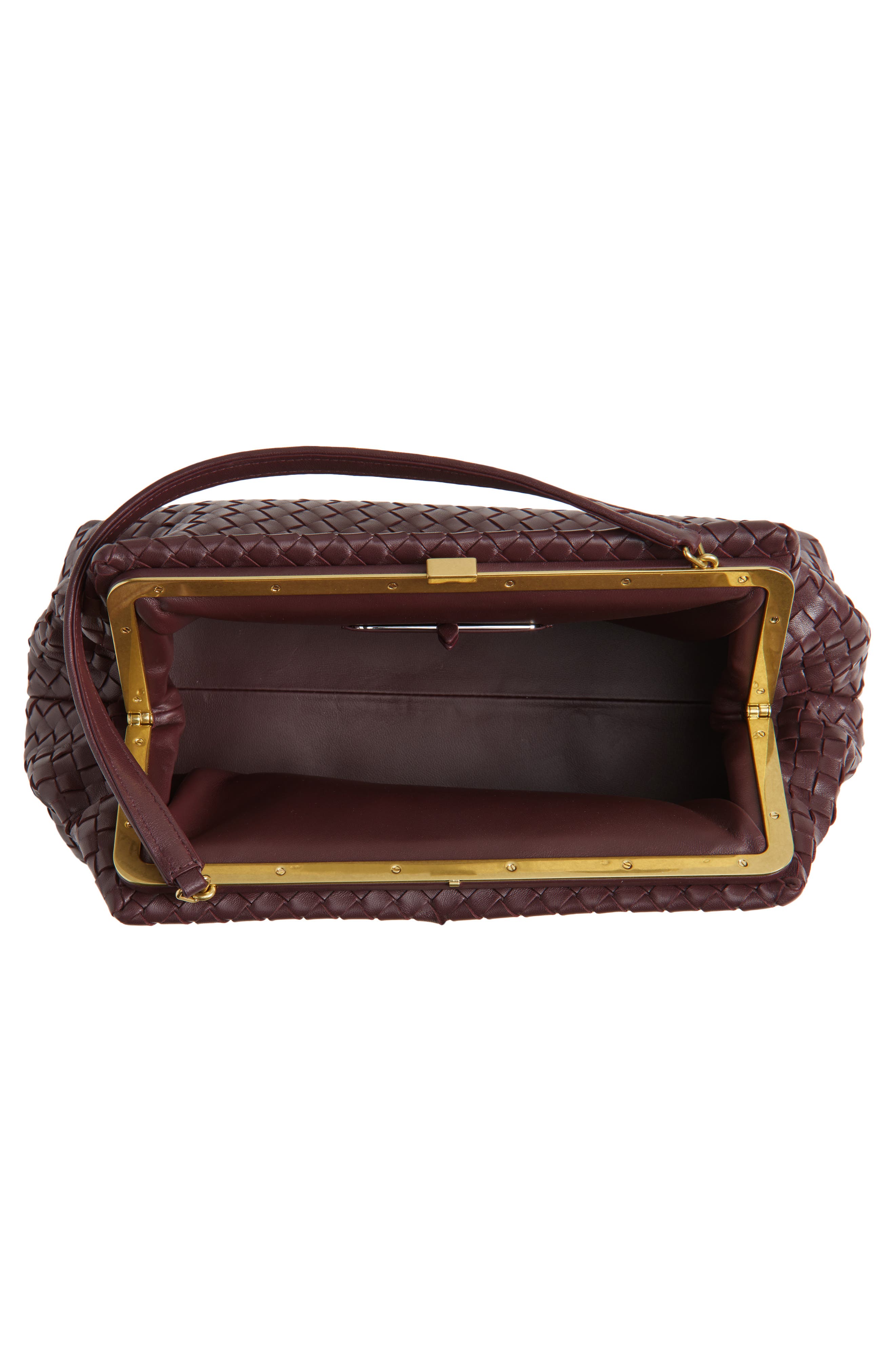 The 1998 Intrecciato Leather Handbag, Alternate, color, DEEP MAHOGANY