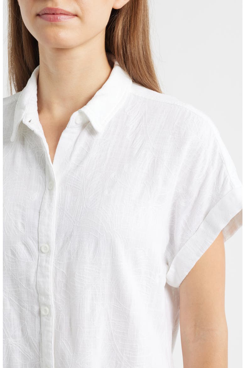 Short Sleeve Button-Up Shirt, Alternate, color, WHITE