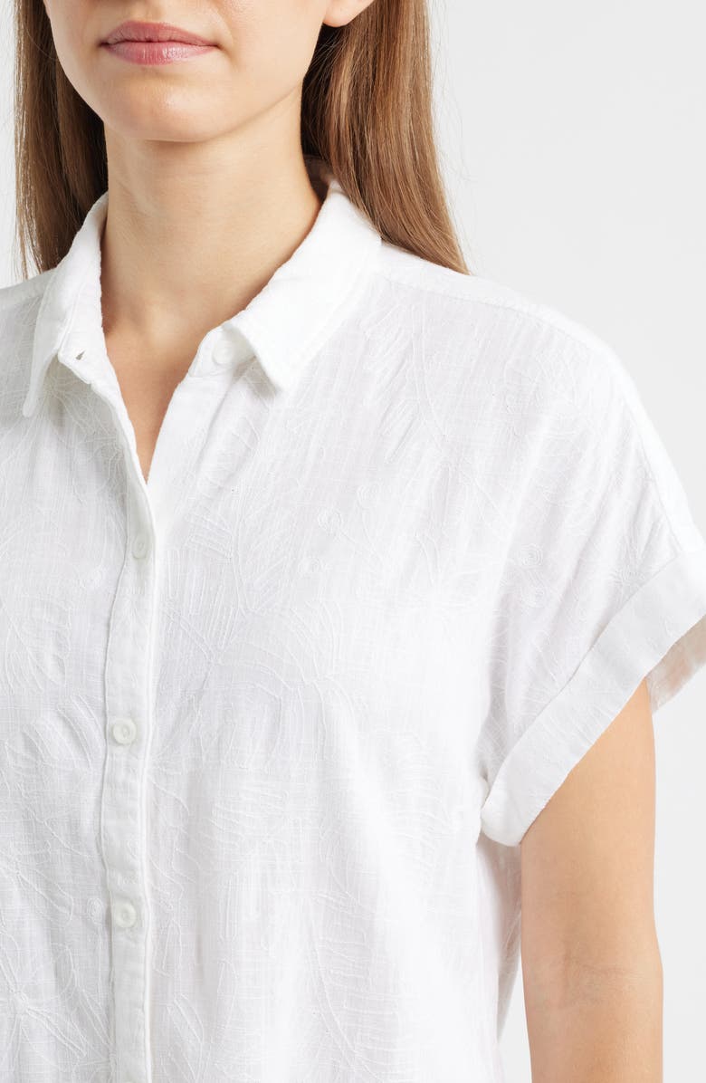 Cloth & Stone Short Sleeve Button-Up Shirt, Alternate, color, White