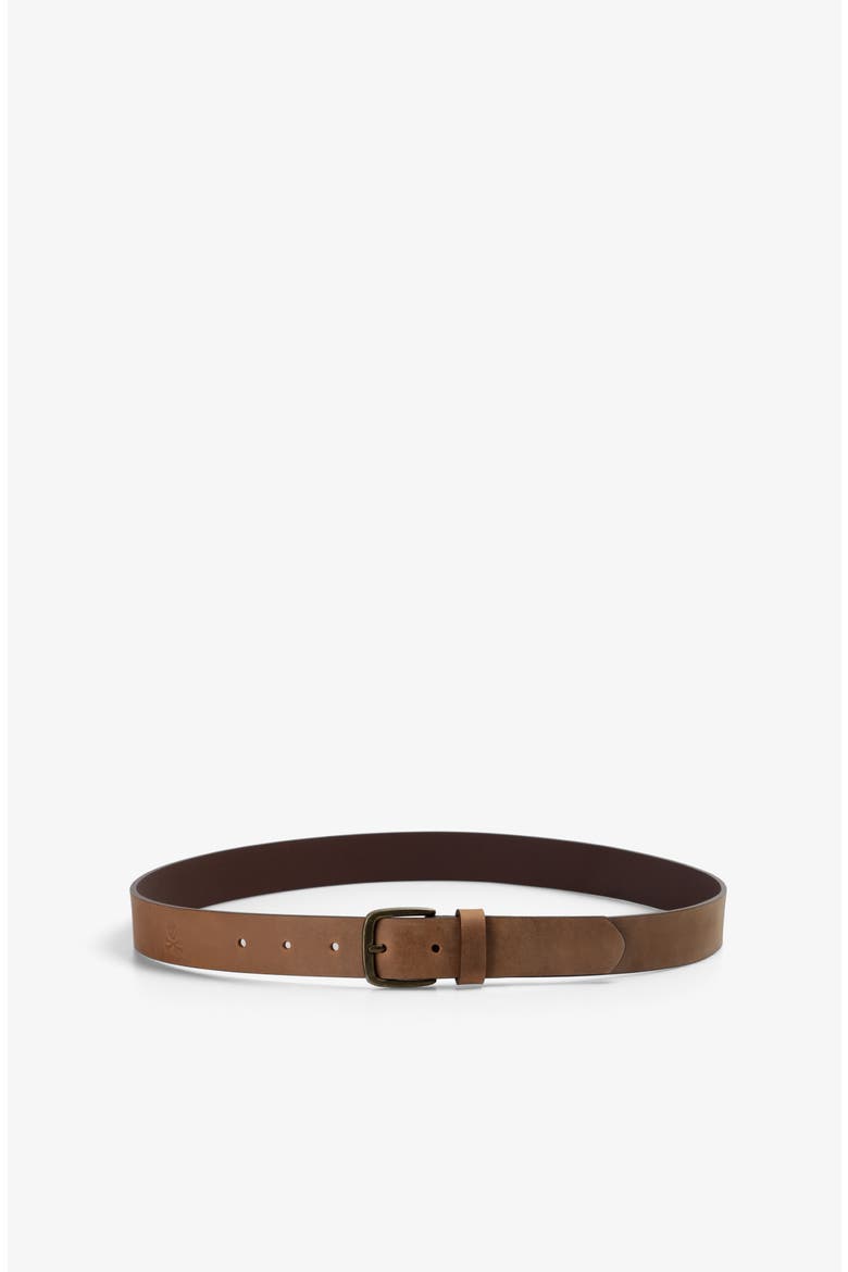 Gold Buckle Leather Belt, Alternate, color, Camel