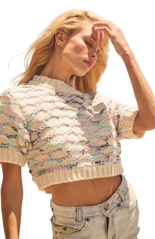 Btb Los Angeles Lola Crop Sweater In Purple Multi