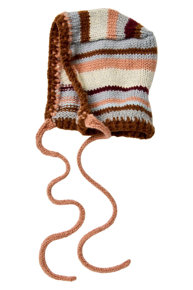 Evie Striped Knit Hat, Main, color, CHOCOLATE COMBO