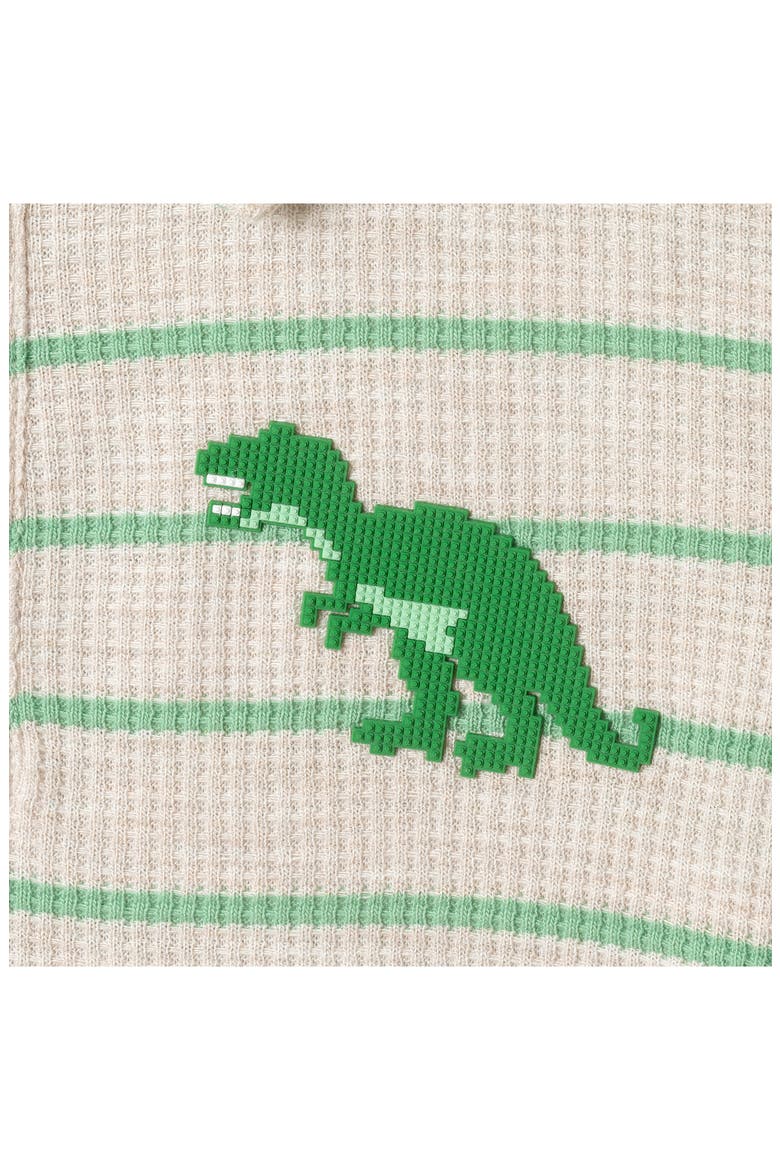 Kids' Waffle Knit Polo & Shorts Set, Alternate, color, OATMEAL STRIPE