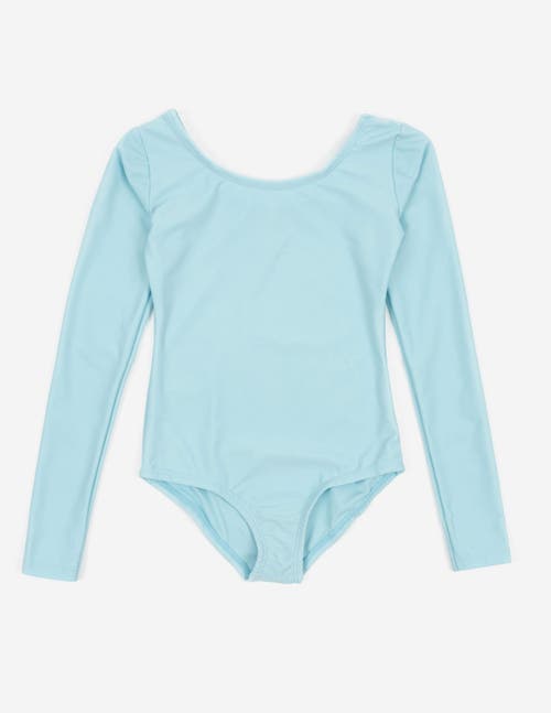 Leveret Girls Long Sleeve Leotard in Light Blue 