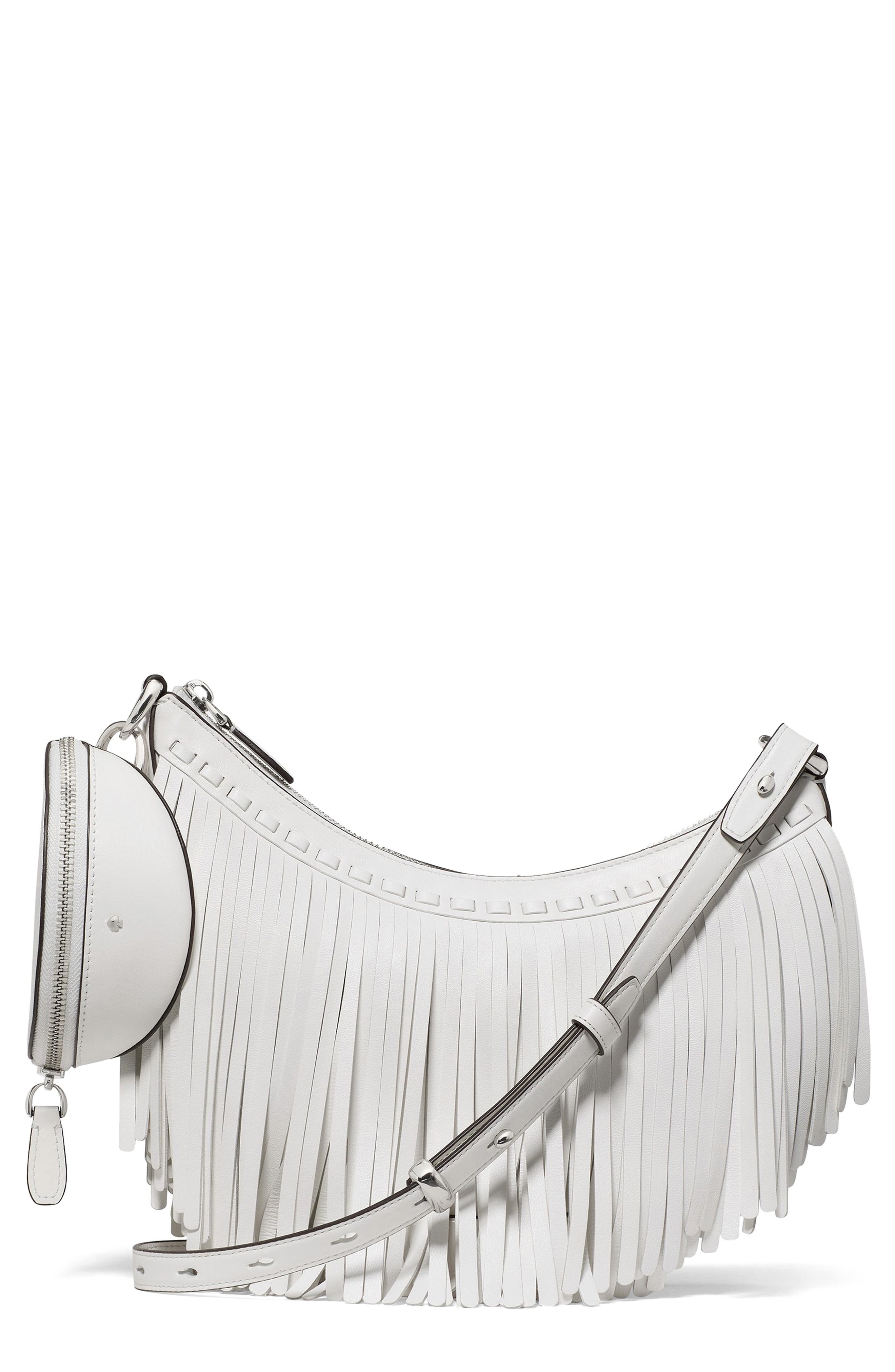 Kate Spade New York duo fringe leather crossbody bag, Main, color, 