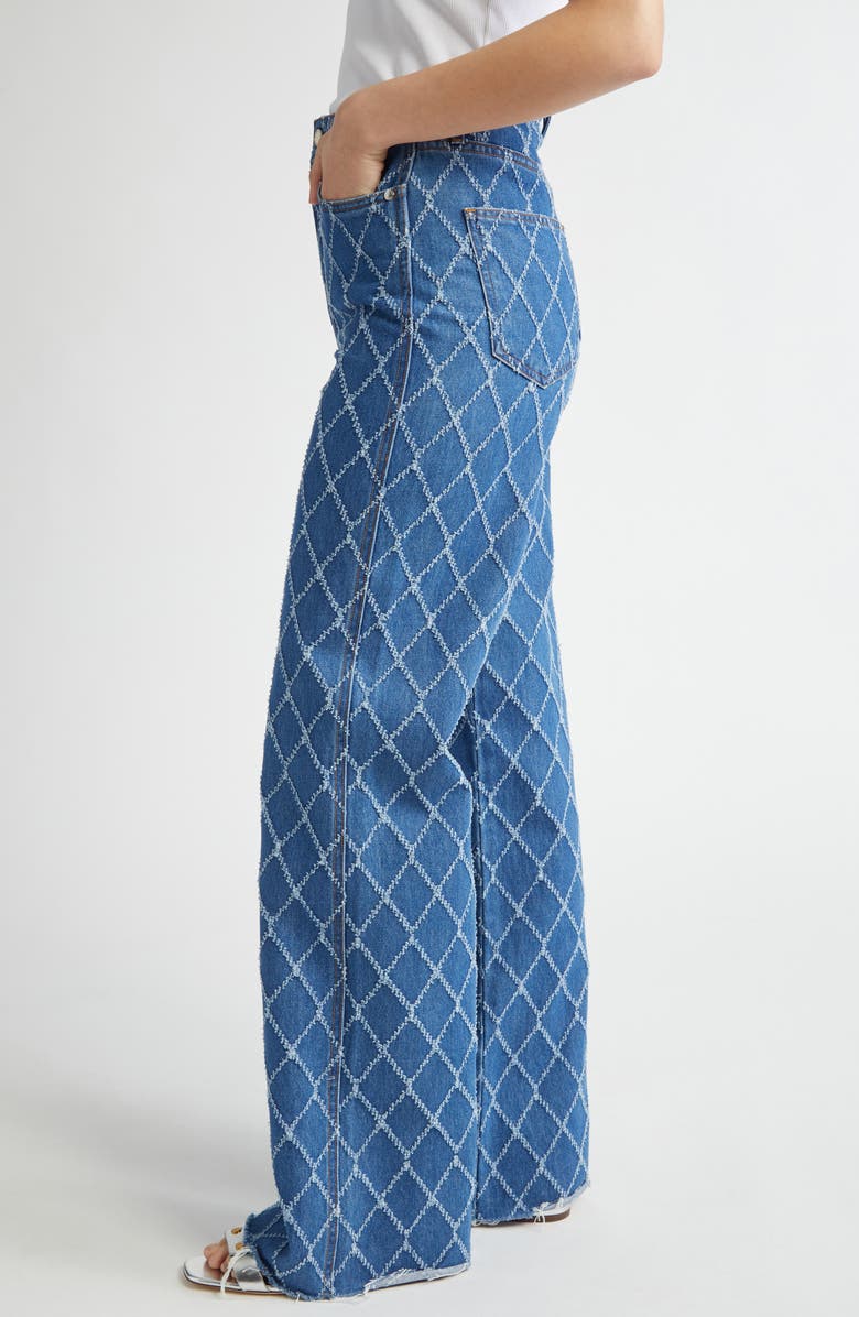 Veronica Beard Taylor High Waist Wide Leg Jeans, Alternate, color, Blue Diamond