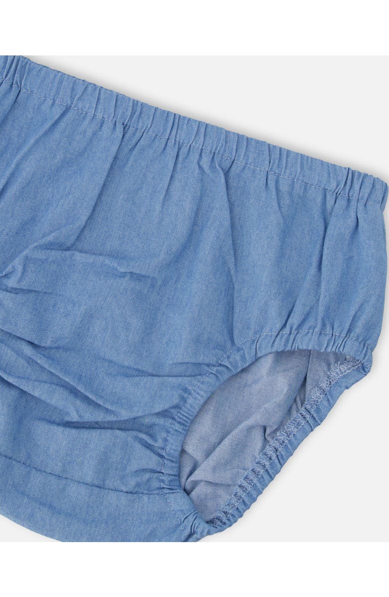 Deux par Deux Light Blue Chambray Dress and Bloomer Set, Alternate, color, Light Blue Denim