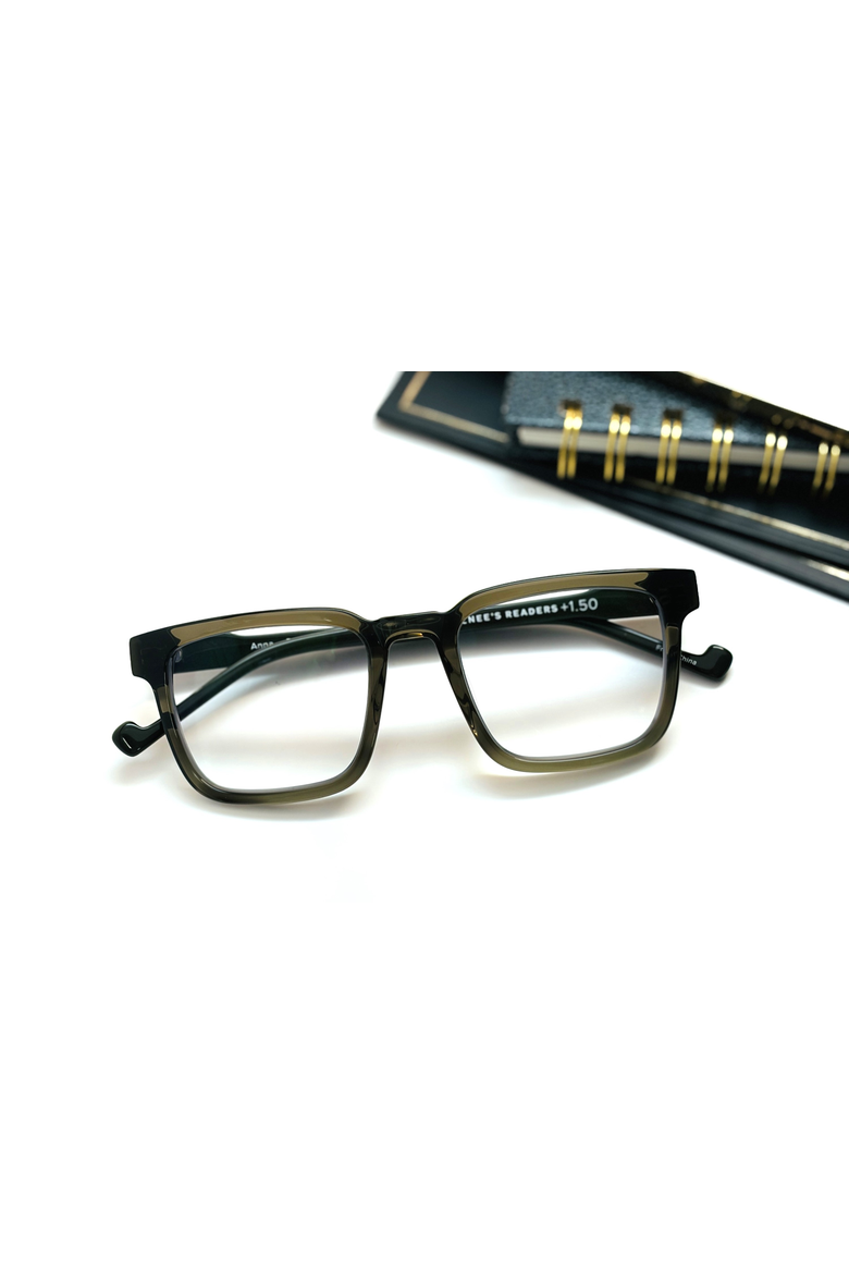 Anna Computer Blue Light Unisex Reading Glasses, Alternate, color, Khaki Transparent