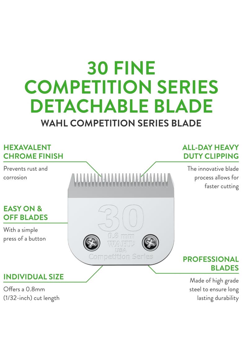 30 fine detachable blade with 1/32-inch cut length, Alternate, color, Chrome
