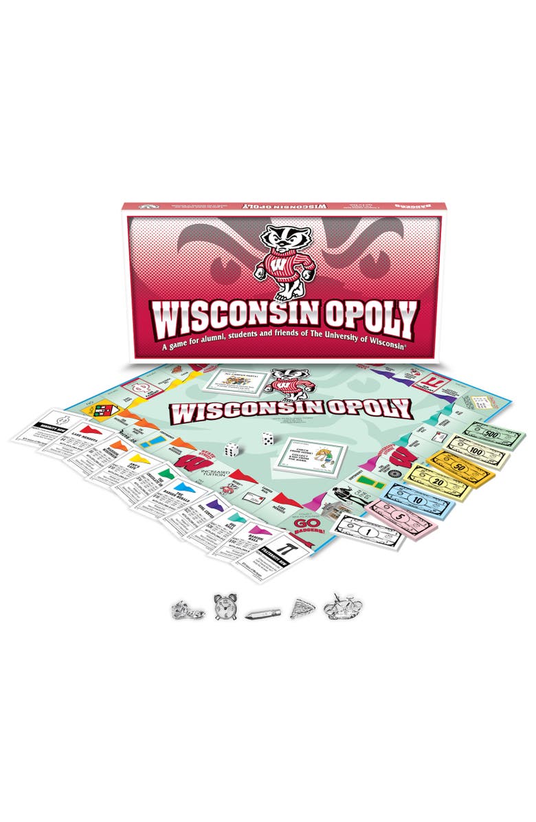 Late for the Sky University of Wisconsin Wisconsin Opoly Monopoly Board Game, Main, color, Multicolored