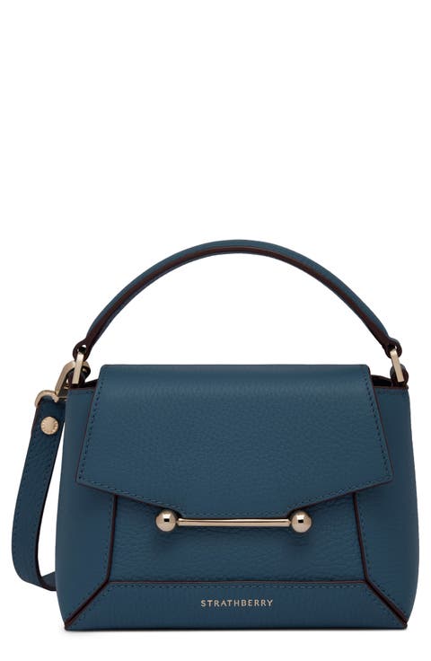 Nano Mosaic Grained Leather Top Handle Bag