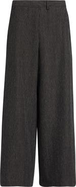 R13 Oversize Crossover Pinstripe Linen & Virgin Wool Pants