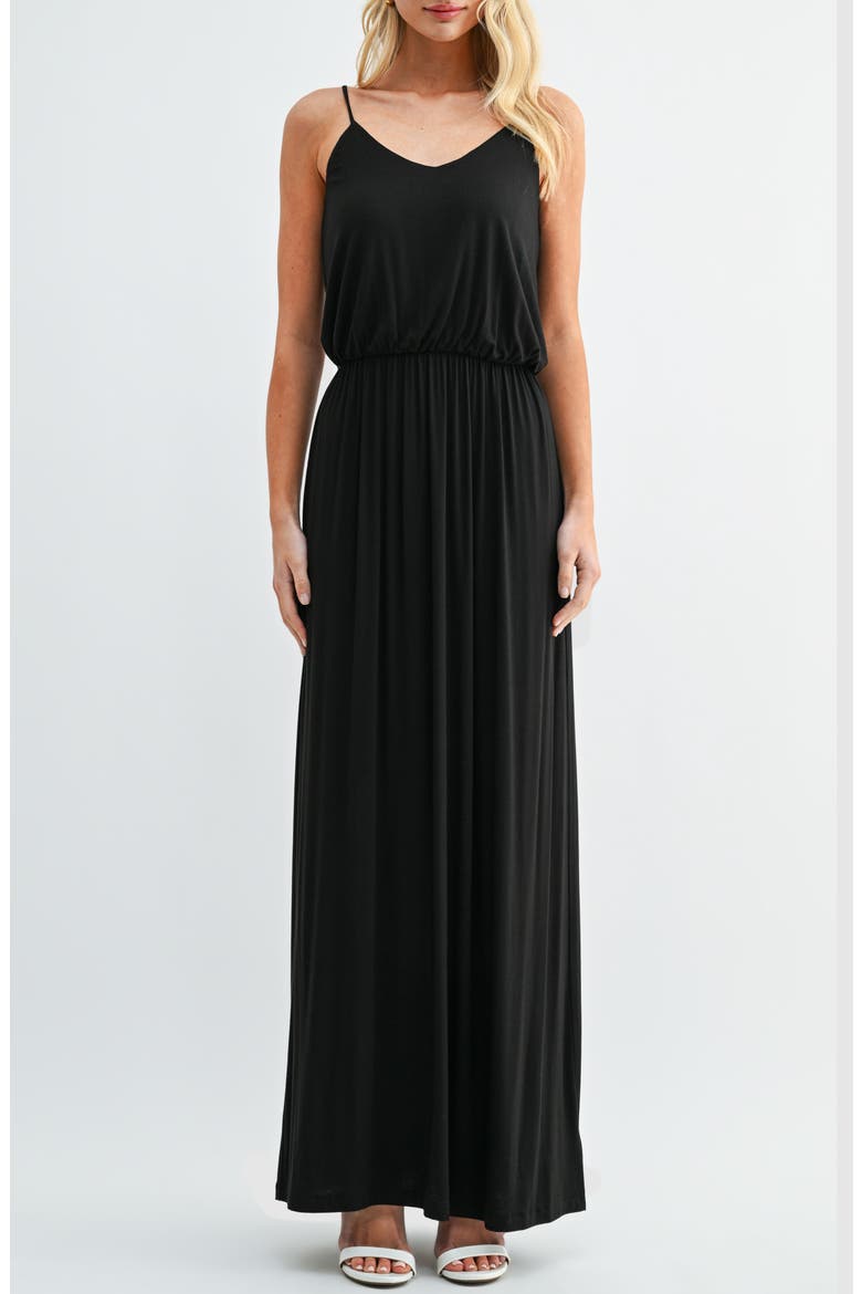 Knit Maxi Dress, Main, color, BLACK