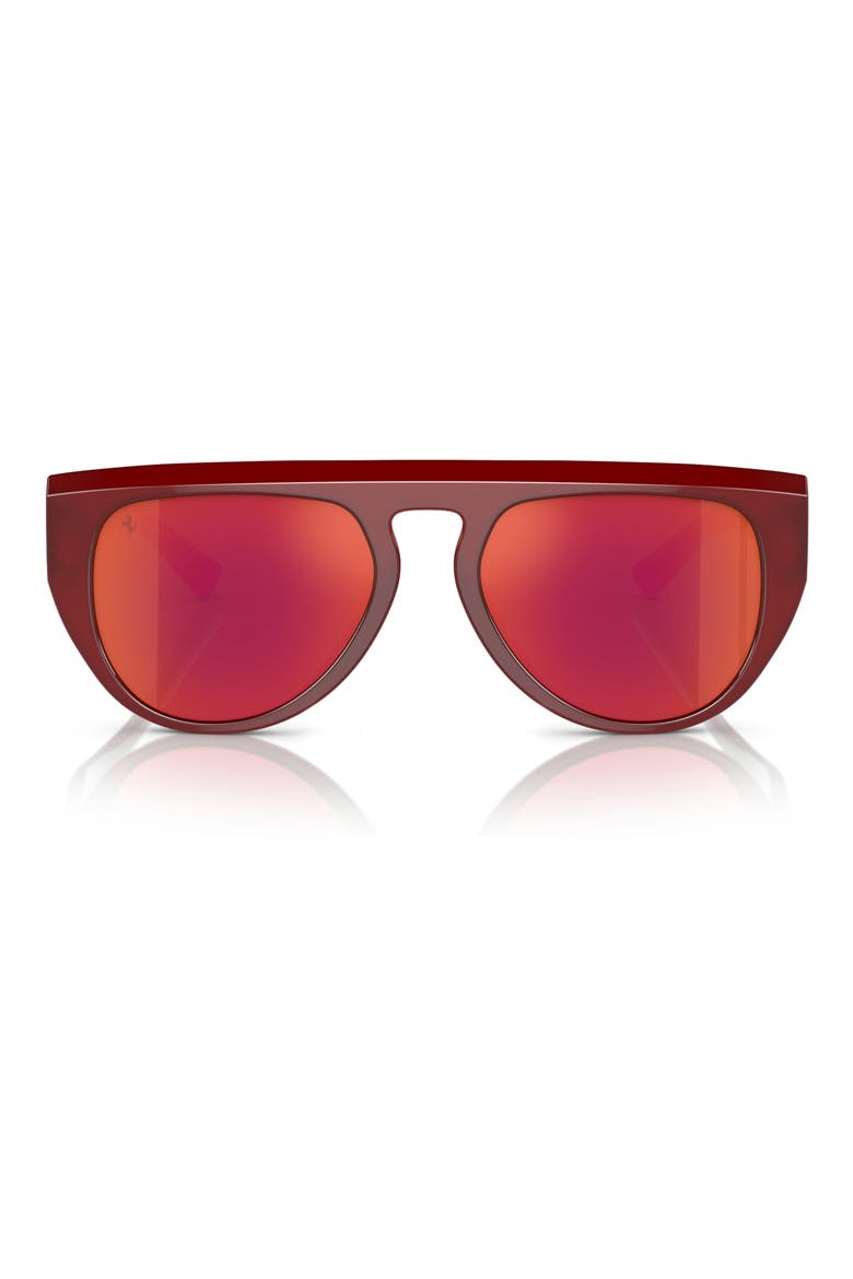56mm Pilot Sunglasses, Main, color, RED / RED