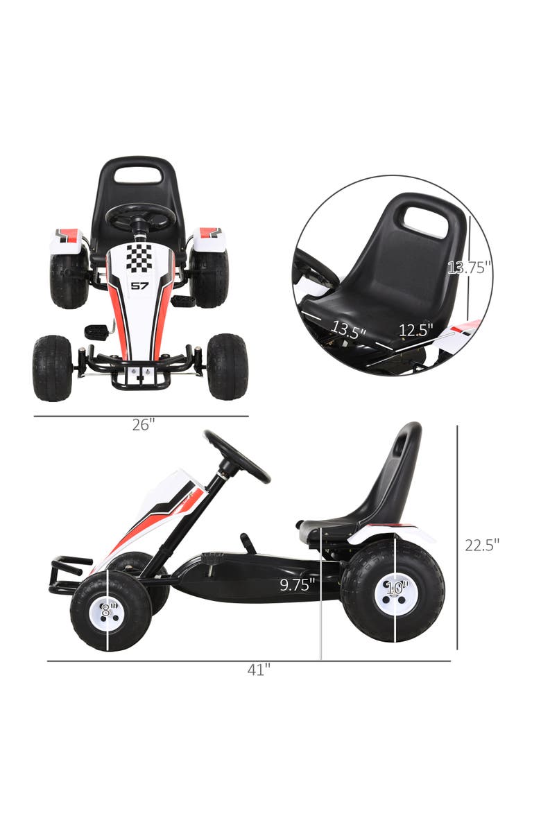 Aosom Kids Pedal Go Kart, Racing Style, Alternate, color, 