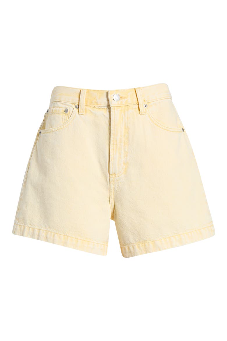 Saige High Waist Denim Shorts, Alternate, color, YELLOW