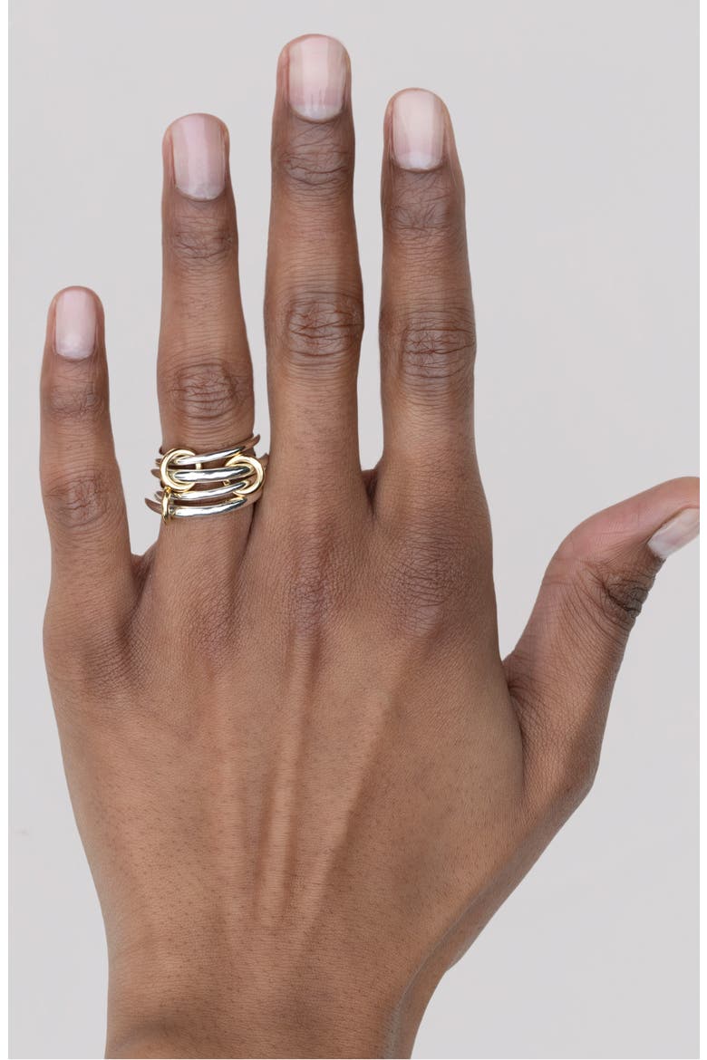 Cici Petite Linked Ring, Alternate, color, SILVER