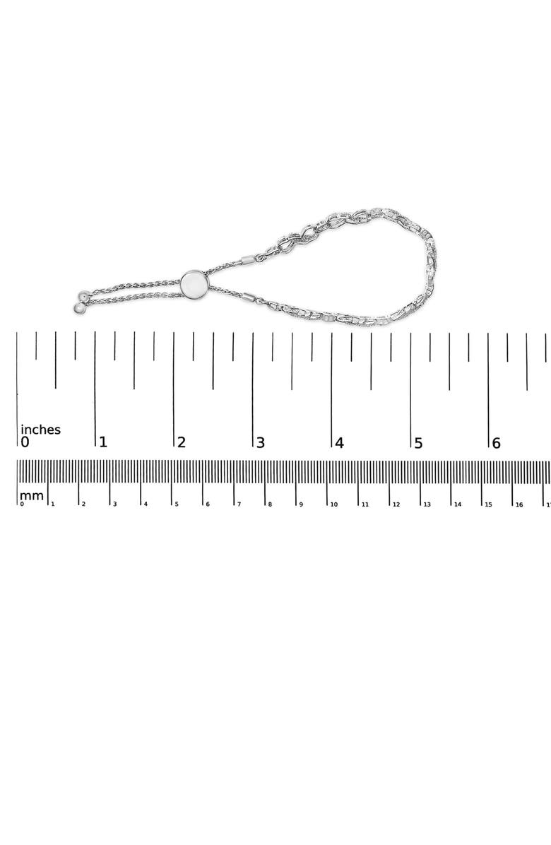 Haus of Brilliance Silver 1/2 Cttw Diamond Infinity Link Bolo Bracelet, Alternate, color, White