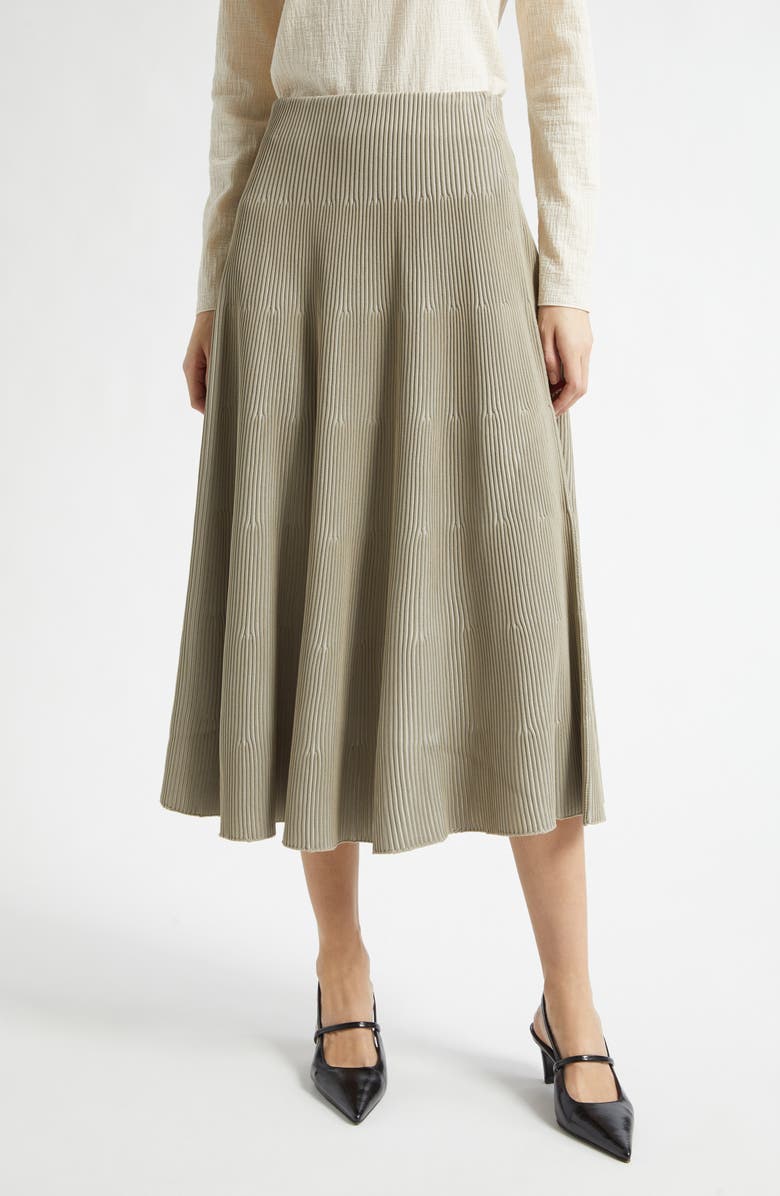 Giorgio Armani Reverse Knit Tiered Skirt, Main, color, Tan