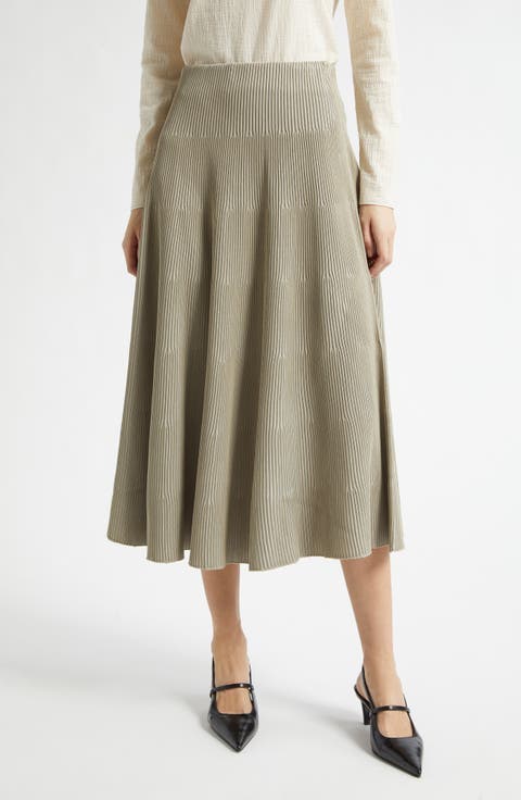 Reverse Knit Tiered Skirt