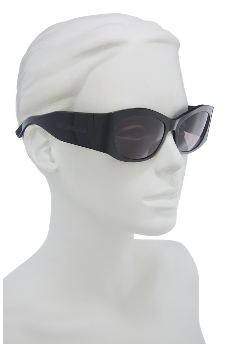 56mm Polarized Square Sunglasses, Alternate, color, BLACK BLACK GREY