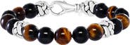 EFFY 925 Sterling Silver Midnight Luxe Tiger Eye & Onyx Beaded Bracelet