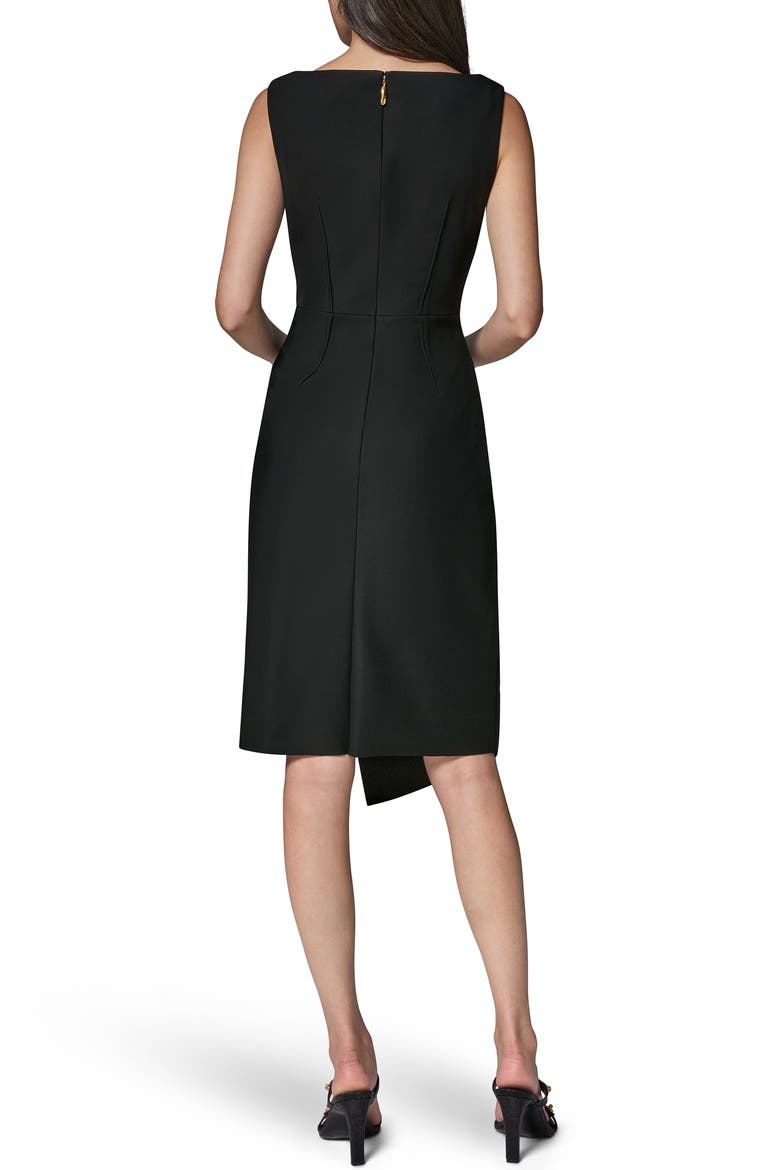 Ruffle Detail Sheath Midi Dress, Alternate, color, BLACK