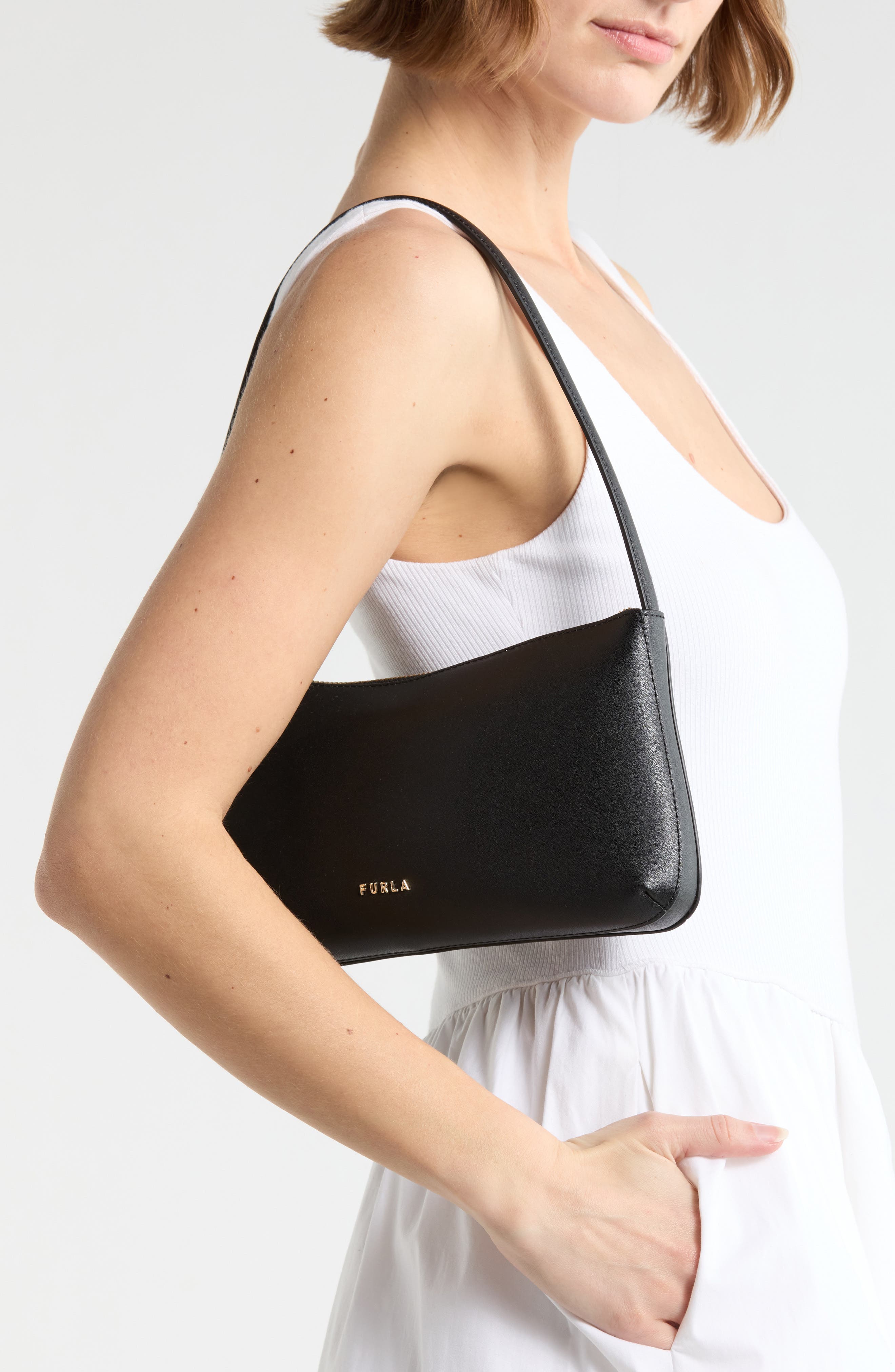 Furla Cassiopea Mini Shoulder Bag, Alternate, color, Nero