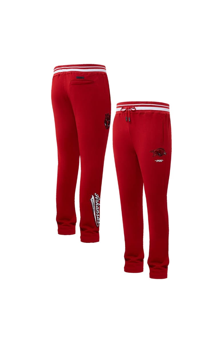 PRO STANDARD Men's Pro Standard Cardinal Arkansas Razorbacks Script Tail Fleece Sweatpants, Alternate, color, Cardinal