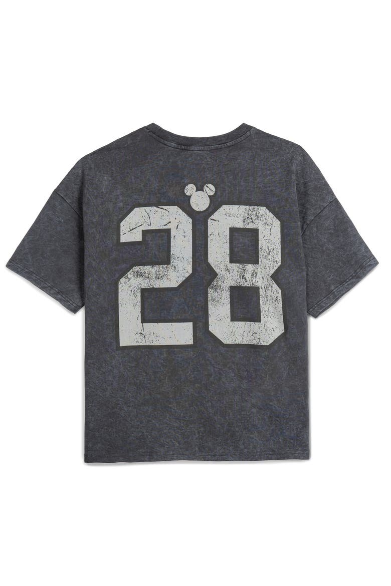 Mickey Mouse Football T-Shirt, Alternate, color, Washed Black Mickey