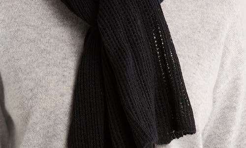 Portolano Open Knit Wrap Scarf In Black