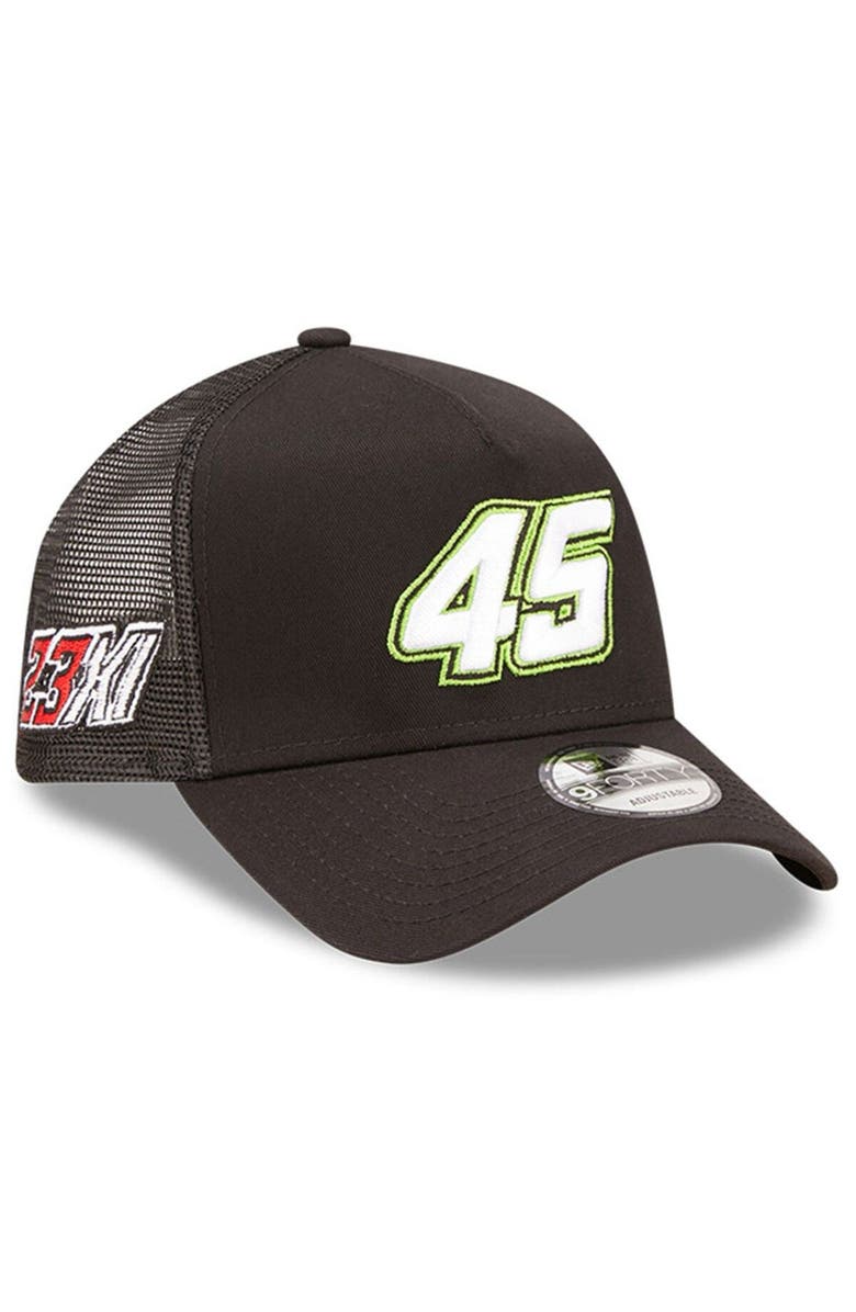 New Era Men's New Era Black Kurt Busch 23XI Racing 9FORTY A-Frame Trucker Snapback Adjustable Hat, Main, color, 