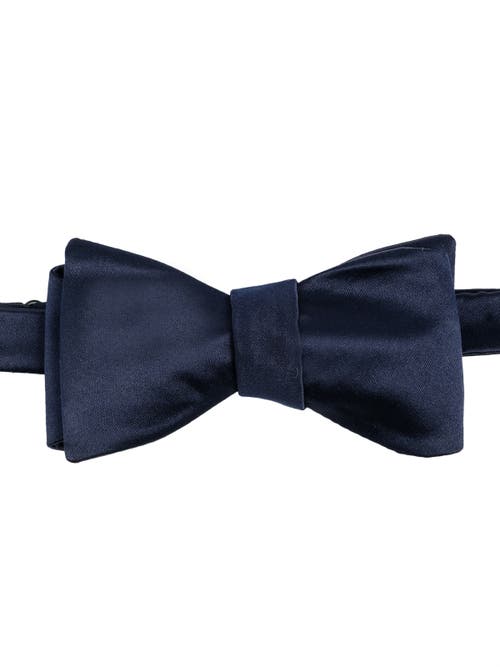 Brooklyn Brigade Men's Solid Satin Bow Tie in Navy 