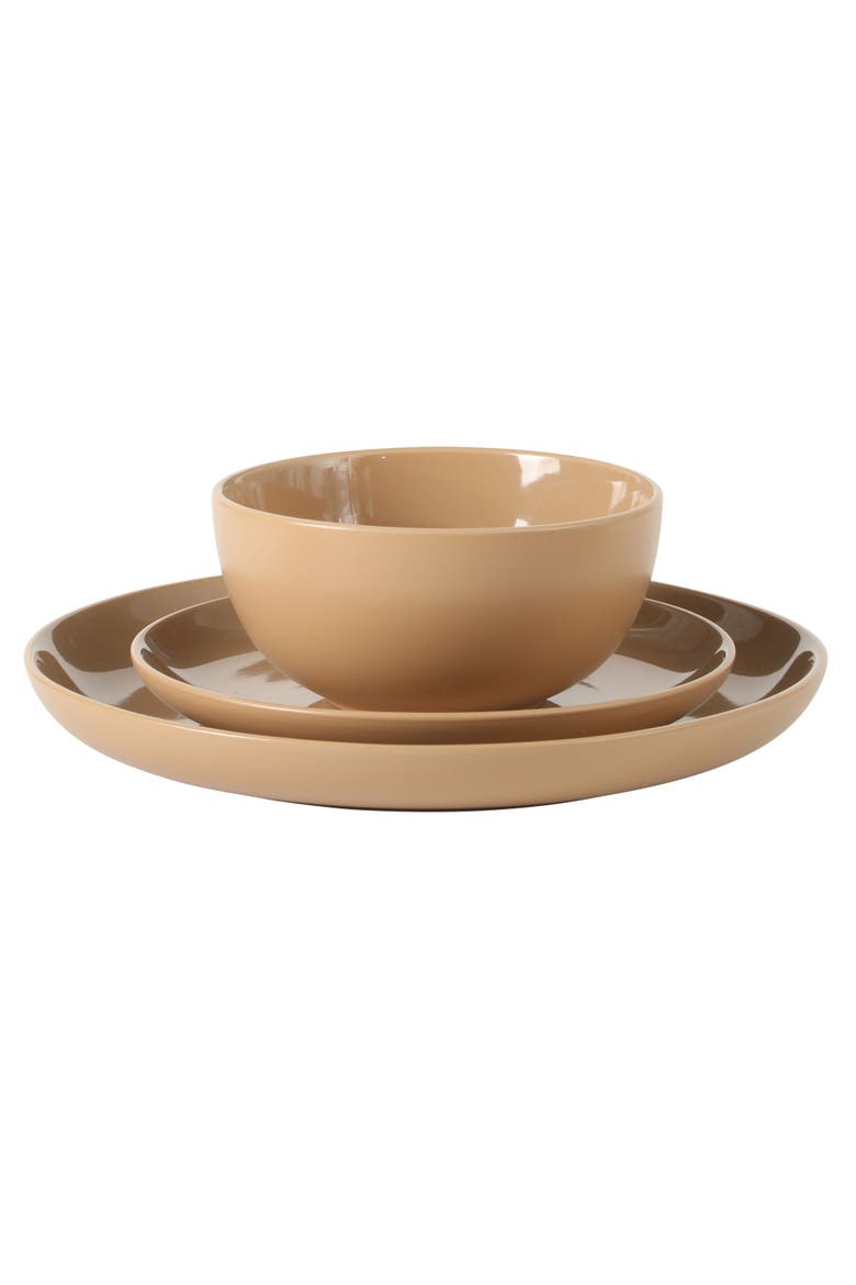 Rockaway 12 Piece Matte Two-Tone Stoneware Dinnerware Set, Service for 4, Alternate, color, MultiColors