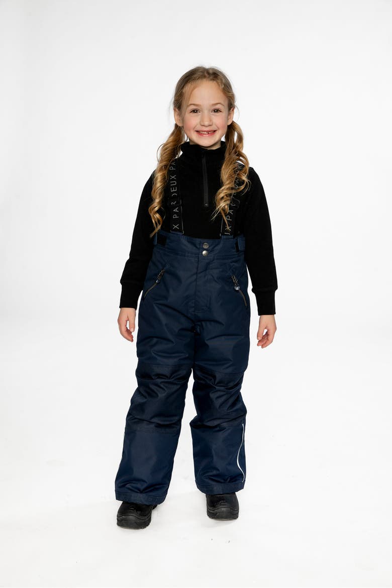 Play Reinforced Knees & Adjustable Suspenders Snow Pants, Alternate, color, Navy Blue