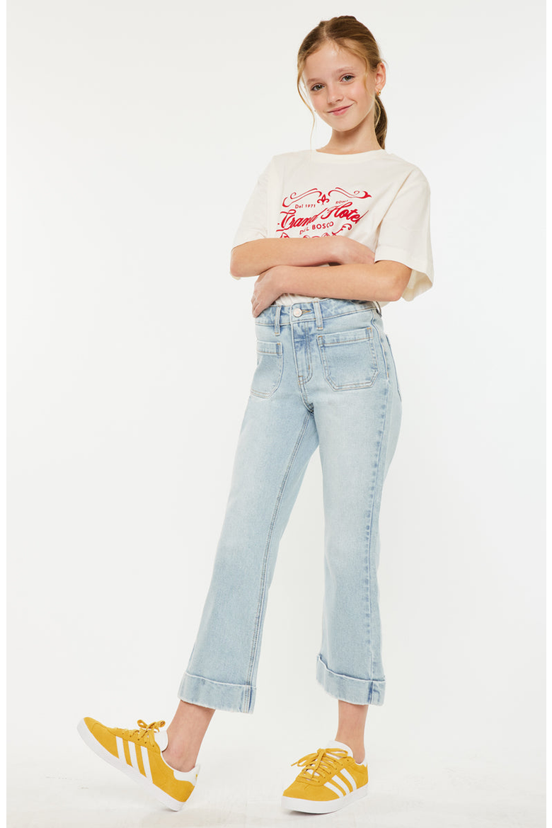 Evie High Rise Cropped Flare Jeans, Alternate, color, Light Wash