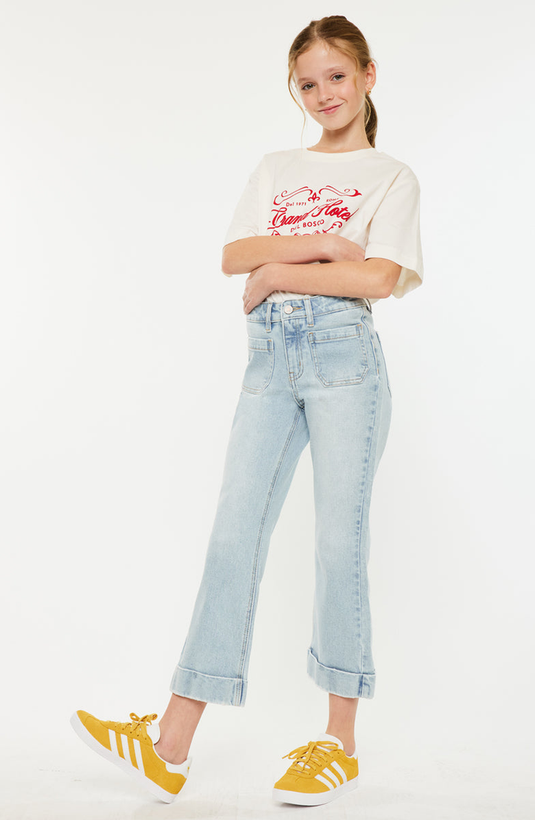 KanCan Evie High Rise Cropped Flare Jeans, Alternate, color, Light Wash