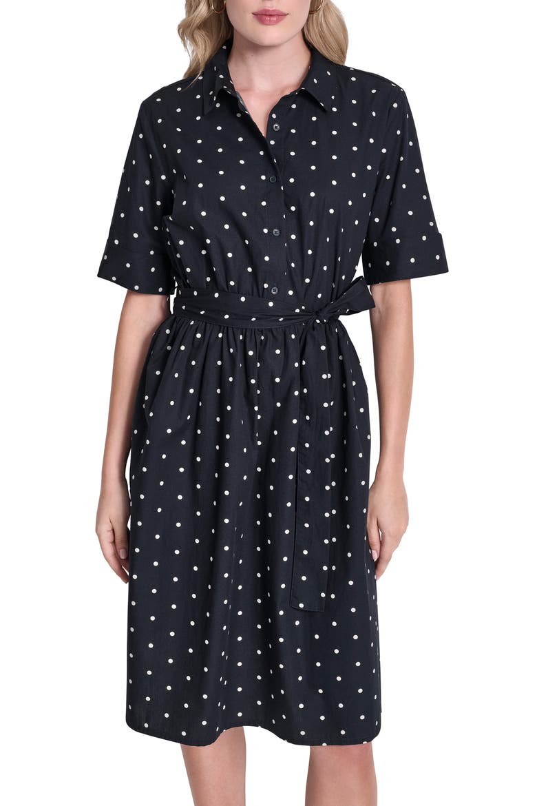 Tie Waist Shirtdress, Alternate, color, SPRING NAVY