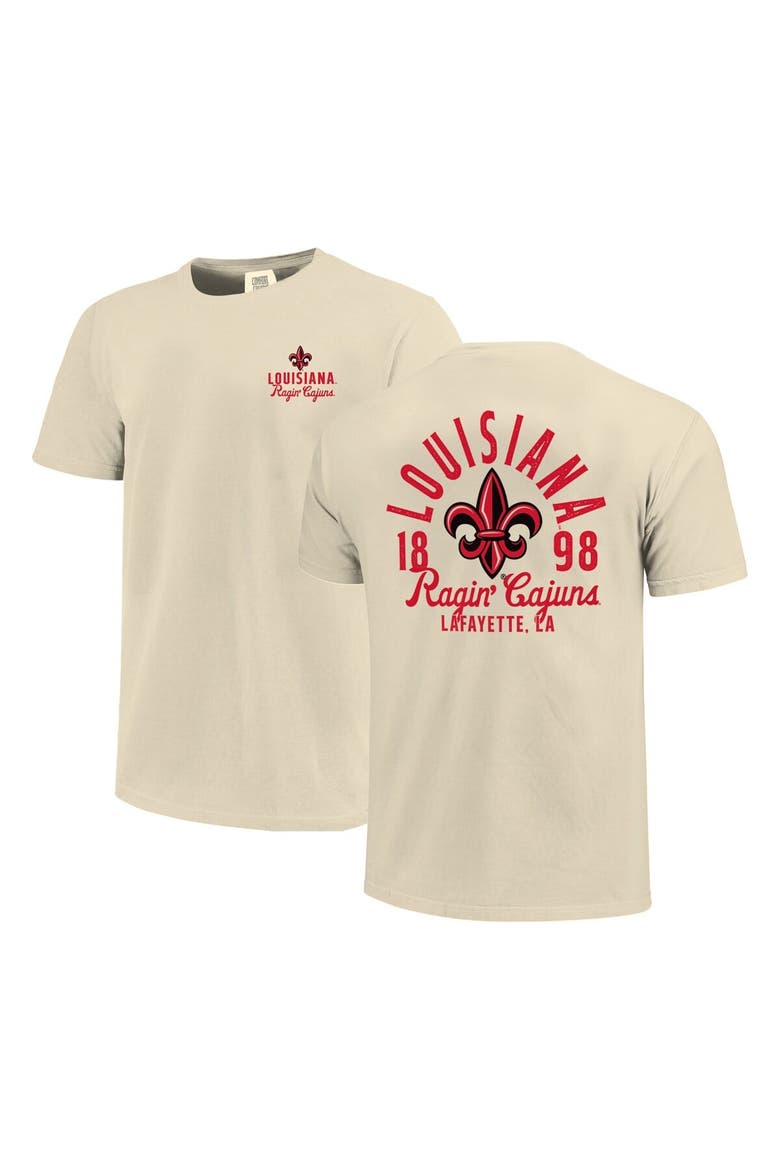 Men's Cream Louisiana Ragin' Cajuns Comfort Colors Mascot Overlay T-Shirt, Main, color, Cream