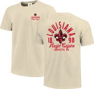 IMAGE ONE Men's Cream Louisiana Ragin' Cajuns Comfort Colors Mascot Overlay T-Shirt