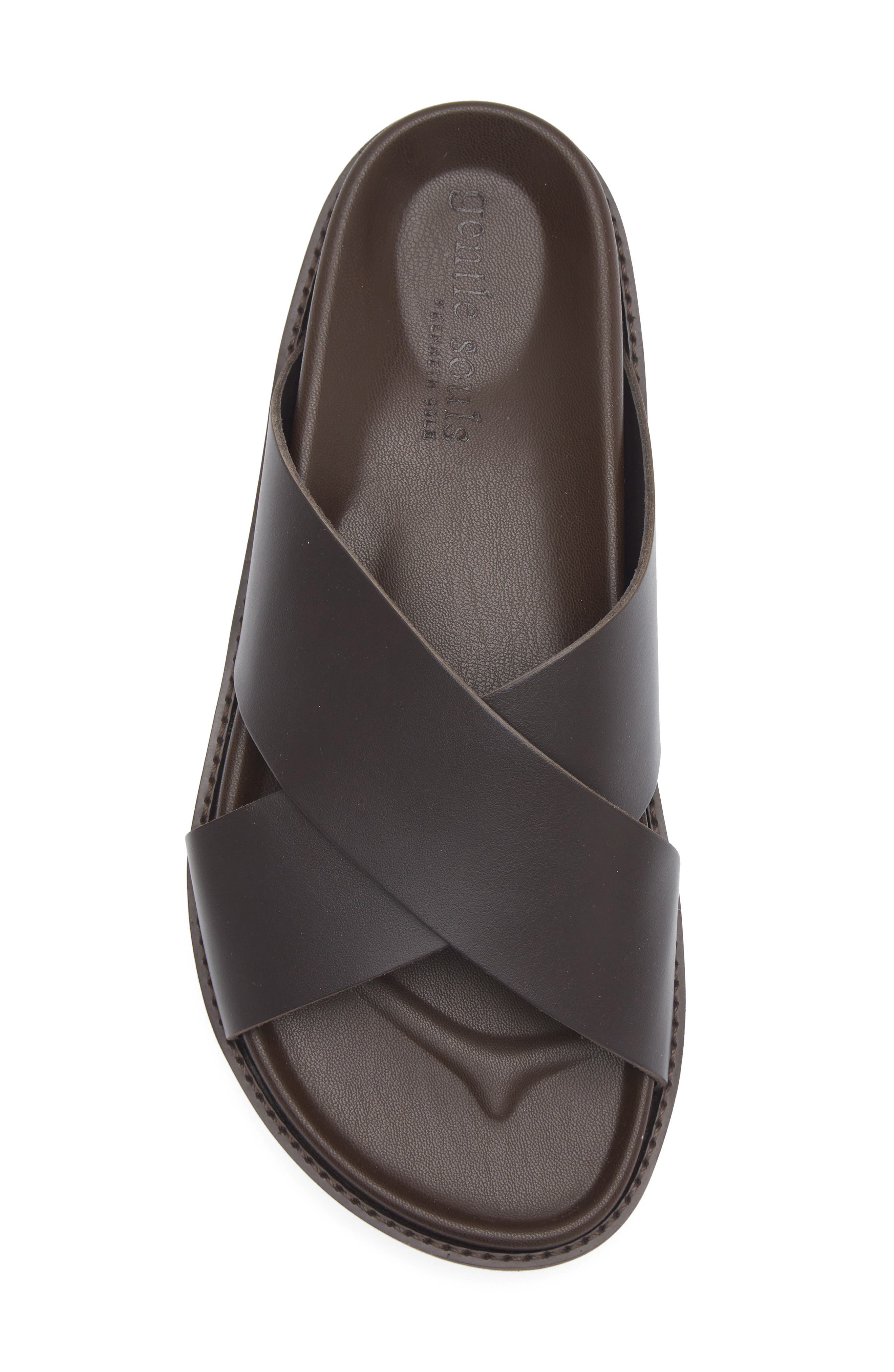 Braga Cross Strap Slide Sandal, Alternate, color, BROWN