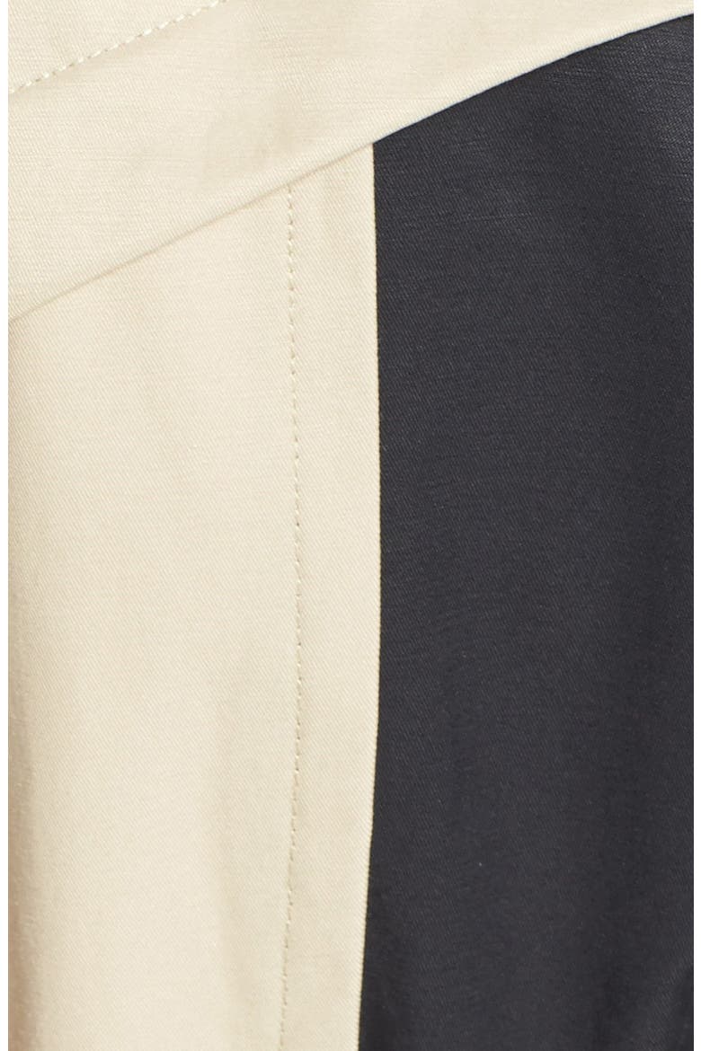 Colorblock Double Breasted Trench Coat, Alternate, color, KHAKI/ BLACK