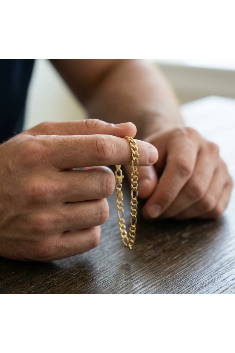 14k Gold-filled Figaro Link Bracelet, Alternate, color, 14k Yellow Gold