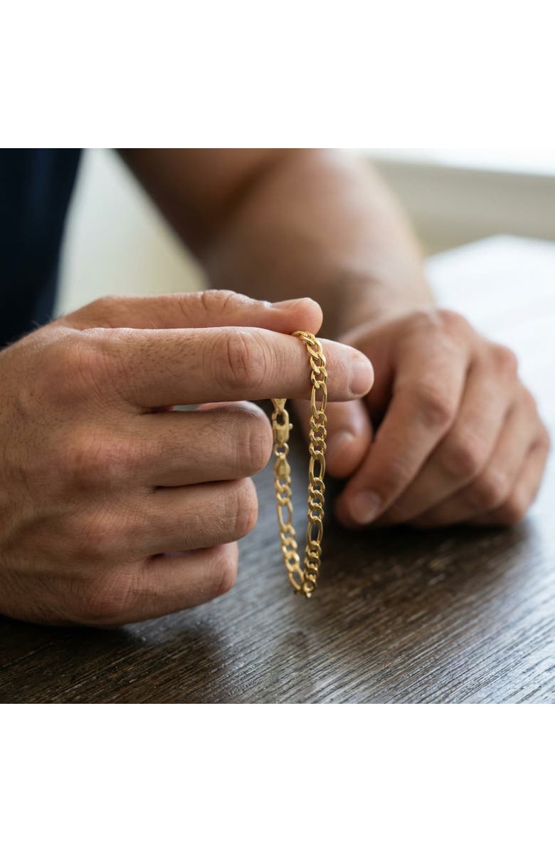 Bliss Diamond 14k Gold-filled Figaro Link Bracelet, Alternate, color, 14K Yellow Gold